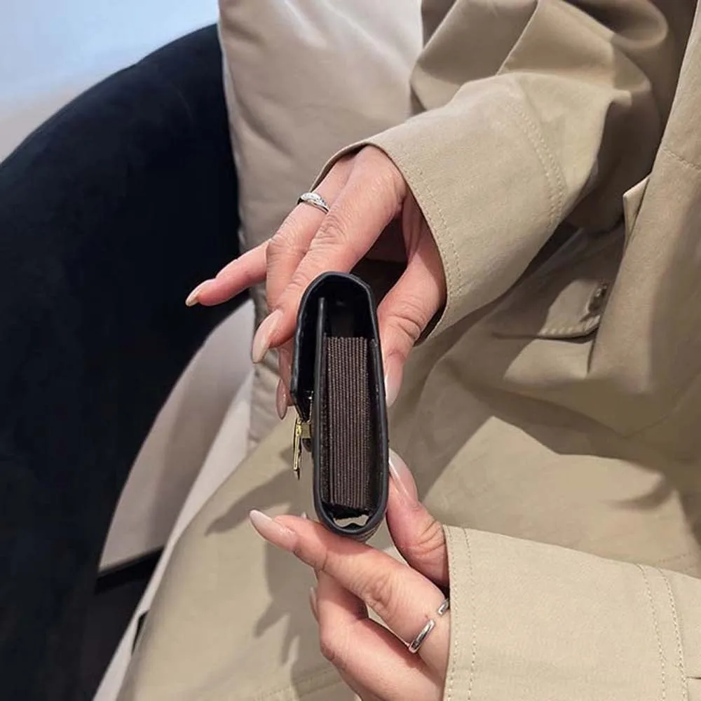 

Универсальный портативный кошелек с леопардовым принтом, мини-портмоне для нескольких карт, короткий квадратный кошелек в ретро-корейском стиле, сумка для карт из искусственной кожи для шопинга