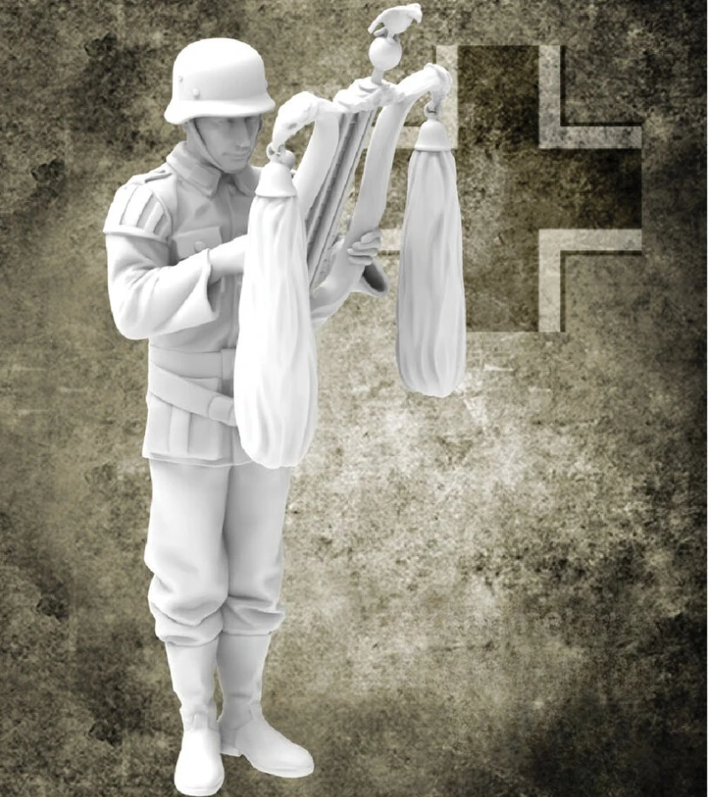 

1/35 Scale Die-Cast Resin Figure Model Kit WWII German Band Glockenspiel Xylophone Unassembled and Unpainted