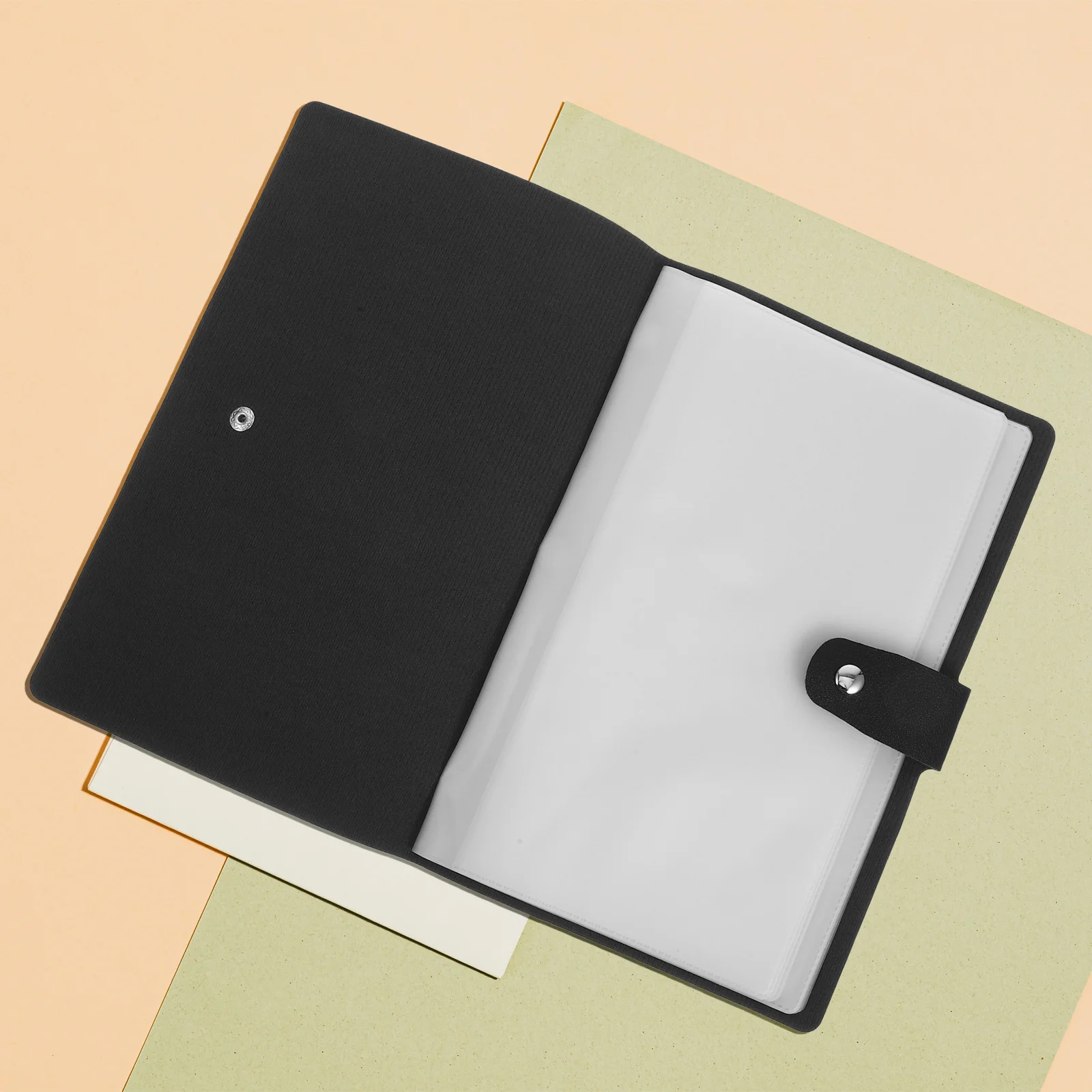 PU PVC Invoice Album Office Bill Storage Organizer Waterproof Business Checkbook Binder Document Holder