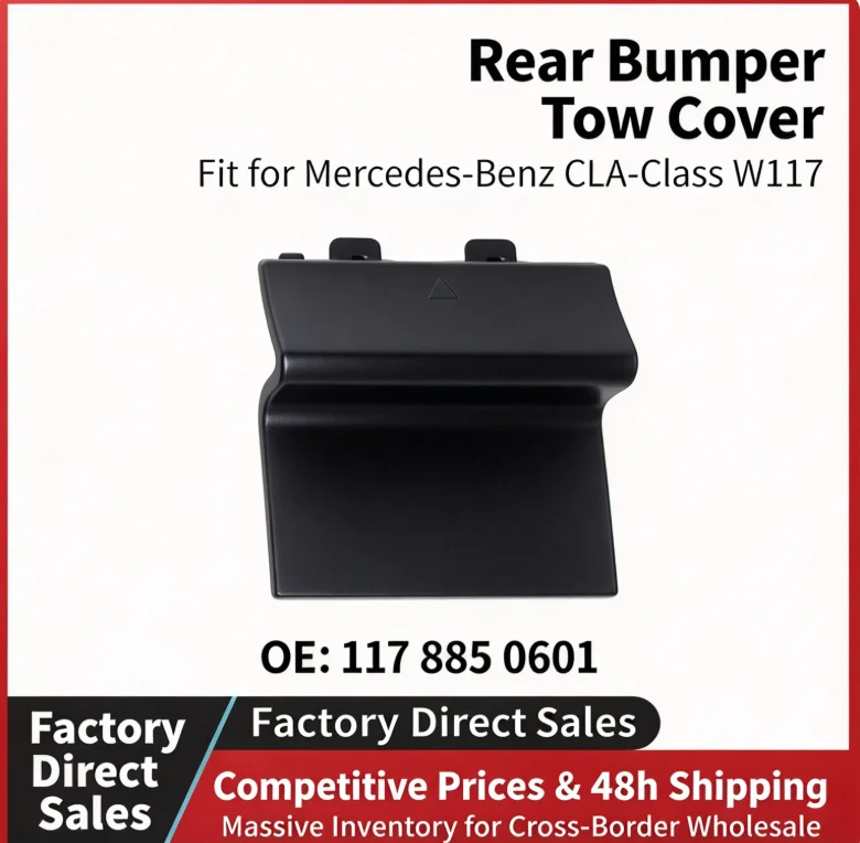 For Mercedes Benz CLA C117 W117 2013-2019 Rear Bumper Tow Hook Cover Cap 1178850601 AMG Gloss Black