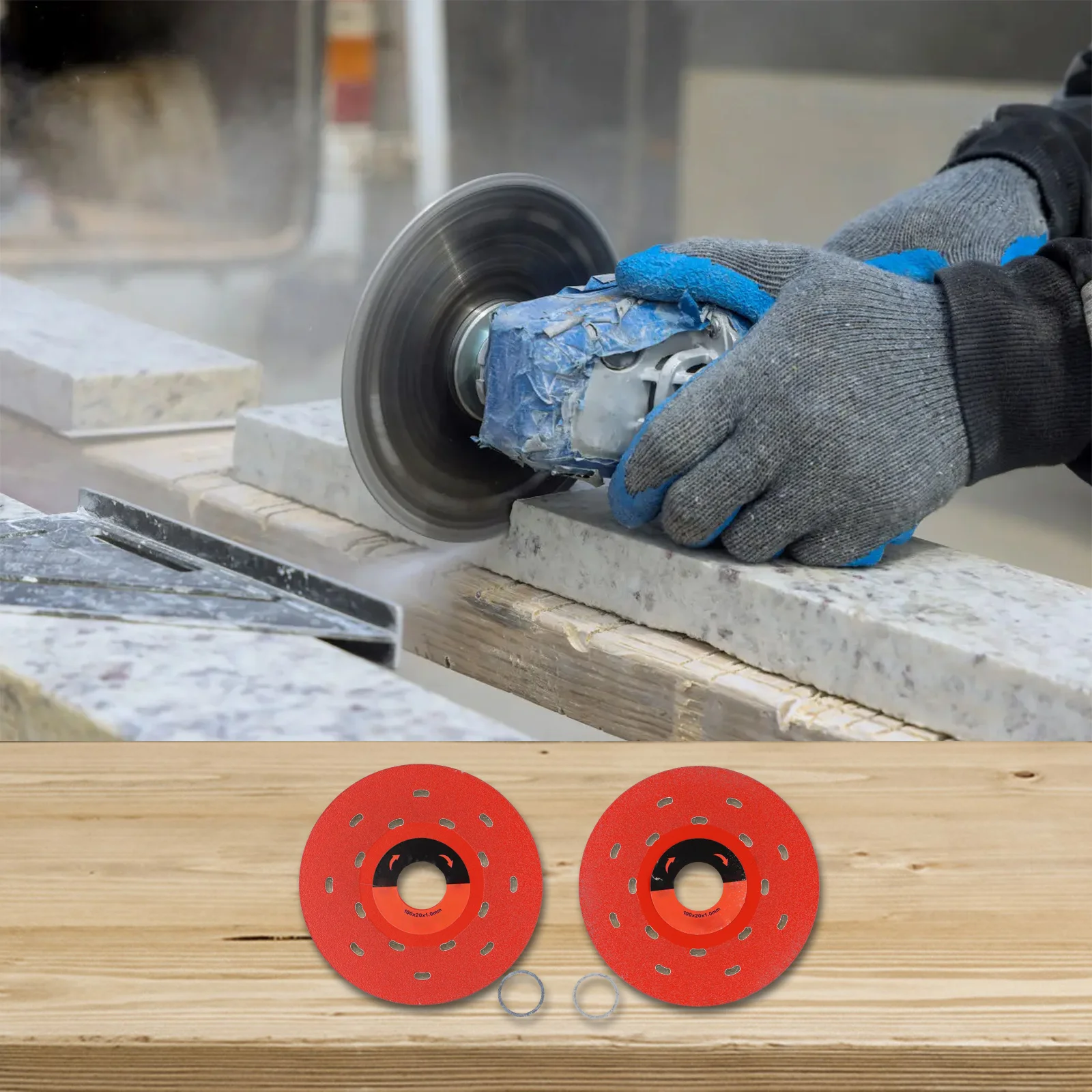 

2pcs Cutting Wheel 4inch 100mm Emery Blade Cutting Grinding Discs Vacuum Brazed Saw Blade For Marble Tiles Polishing Tools