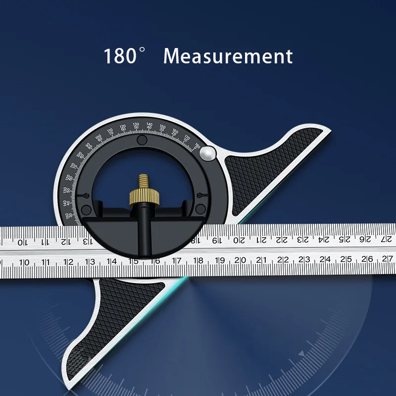Multi Functional Combination Adjustable Right Angle Ruler and Protractor, Movable Measuring Tool Measuring Instrument