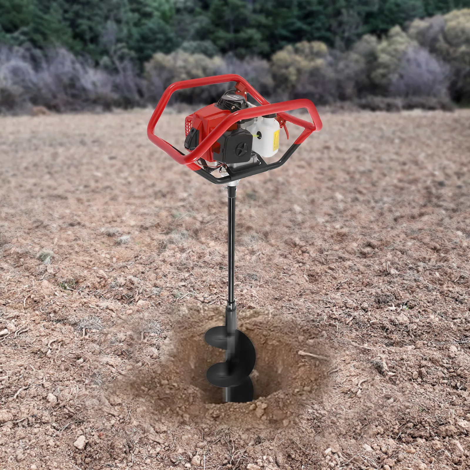 2-Stroke Terra Pneumática Auger, String Hole Digger com Bit, Broca Terra, Power Head, 1 ou 2 Man, 63cc