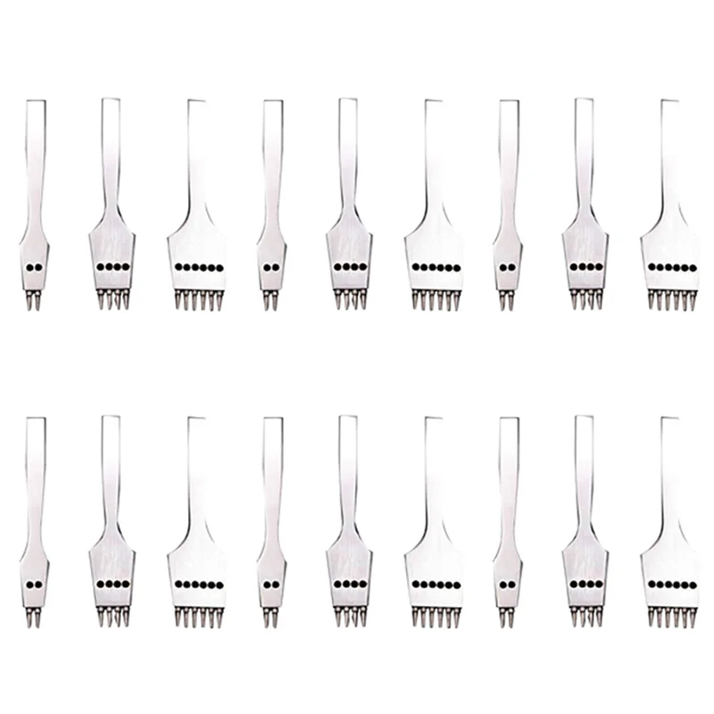 

Hot Sale-18Pcs 4Mm Leather Craft Round Hole Leather Puncher Detachable Seam Punching Chisel Tool/Set