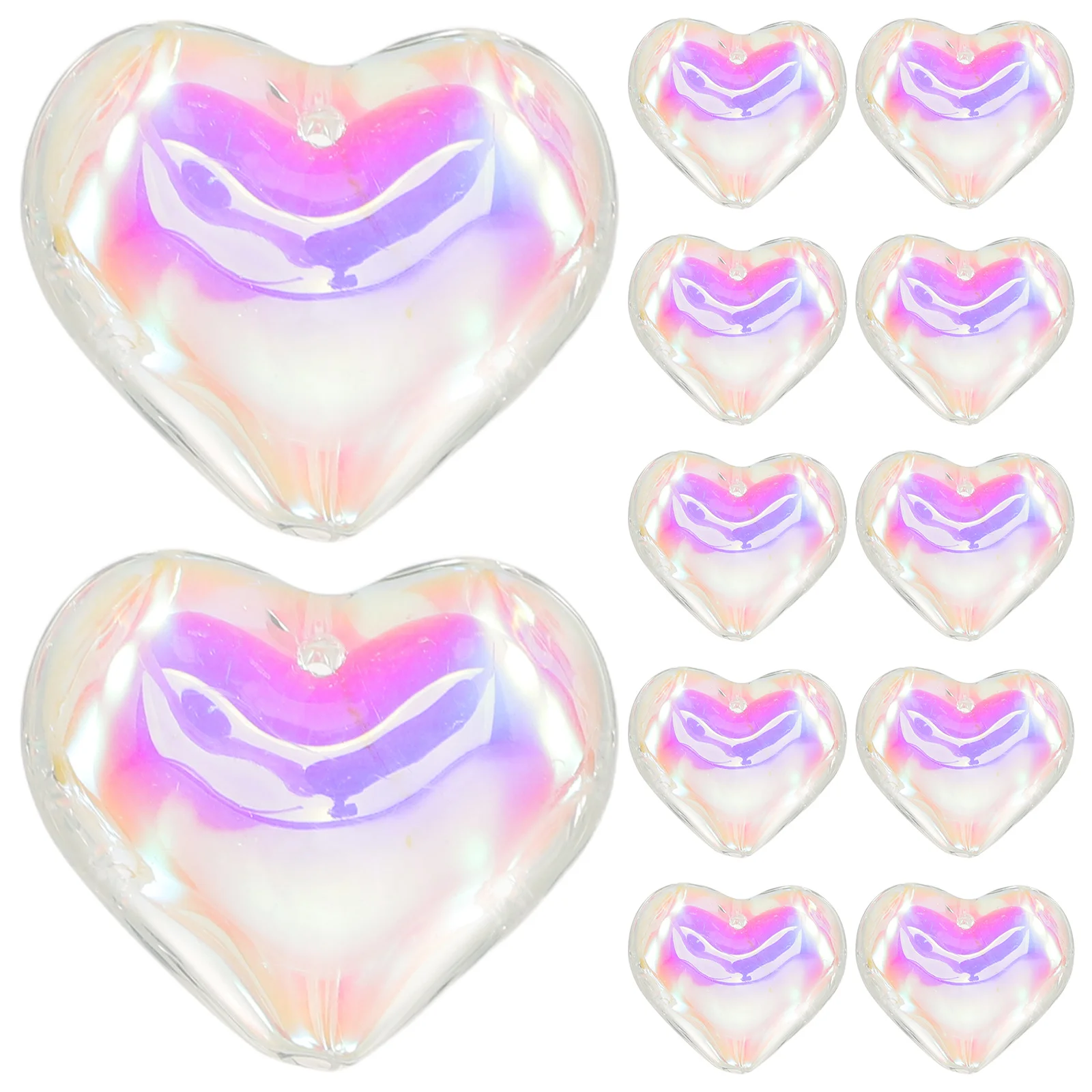 

16Pcs Heart Suncatcher Glass Heart-Shaped Hanging Ornament for Window Garden Christmas Tree Valentine's Day Decor Indoor Outdoor