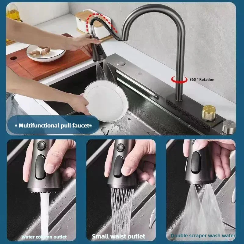 Complete Set of Household Sinks Basin Kitchen Stainless Steel Thickened Vegetable Sink, Kitchen Sink, Vegetable Sinks