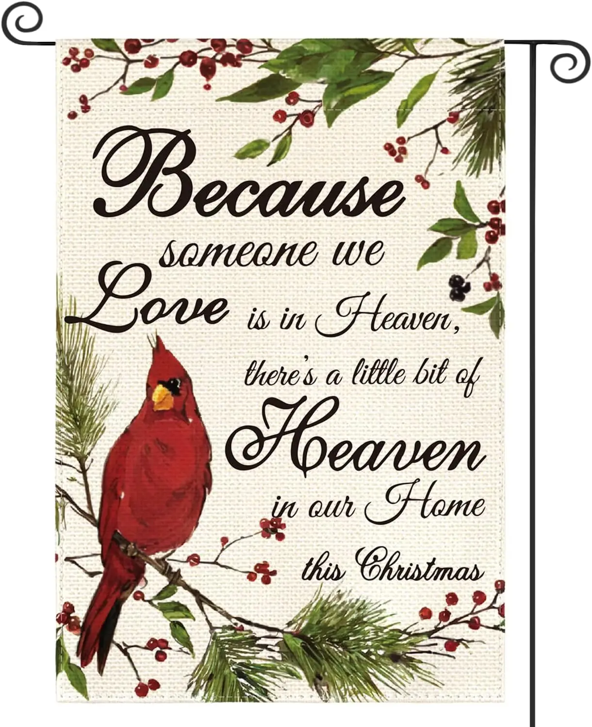 AVOIN colorlife Memorial Garden Flag 12x18 Inch Double Sided Outside, Christmas Cardinal Yard Outdoor Flag XXP EEU SSL hhz