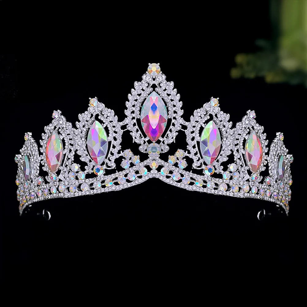 

Свадебная корона-ободок со стразами, блестящая корона из сплава для невесты, аксессуар для волос для свадебной фотосессии и сценических выступлений