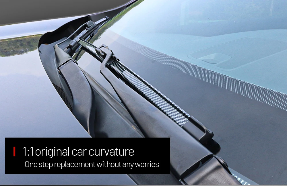 Für BMW 3er E90 E91 E92 E93 2005-2012 2008 2009 2010 2011 2 Stück Frontscheibenwischerblätter Scheibenwischer aus Kohlefaser – Detail 4