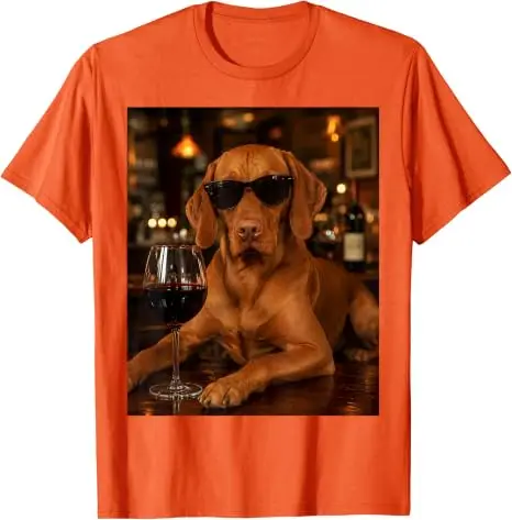 Vizsla trinkt Wein Sonnenbrille Lustiges Hunde-Meme T-Shirt Y2k Bar-Kunst Vizsla trinkt Wein Hund Grafik Ästhetische Kleidung Grafik – Detail 12