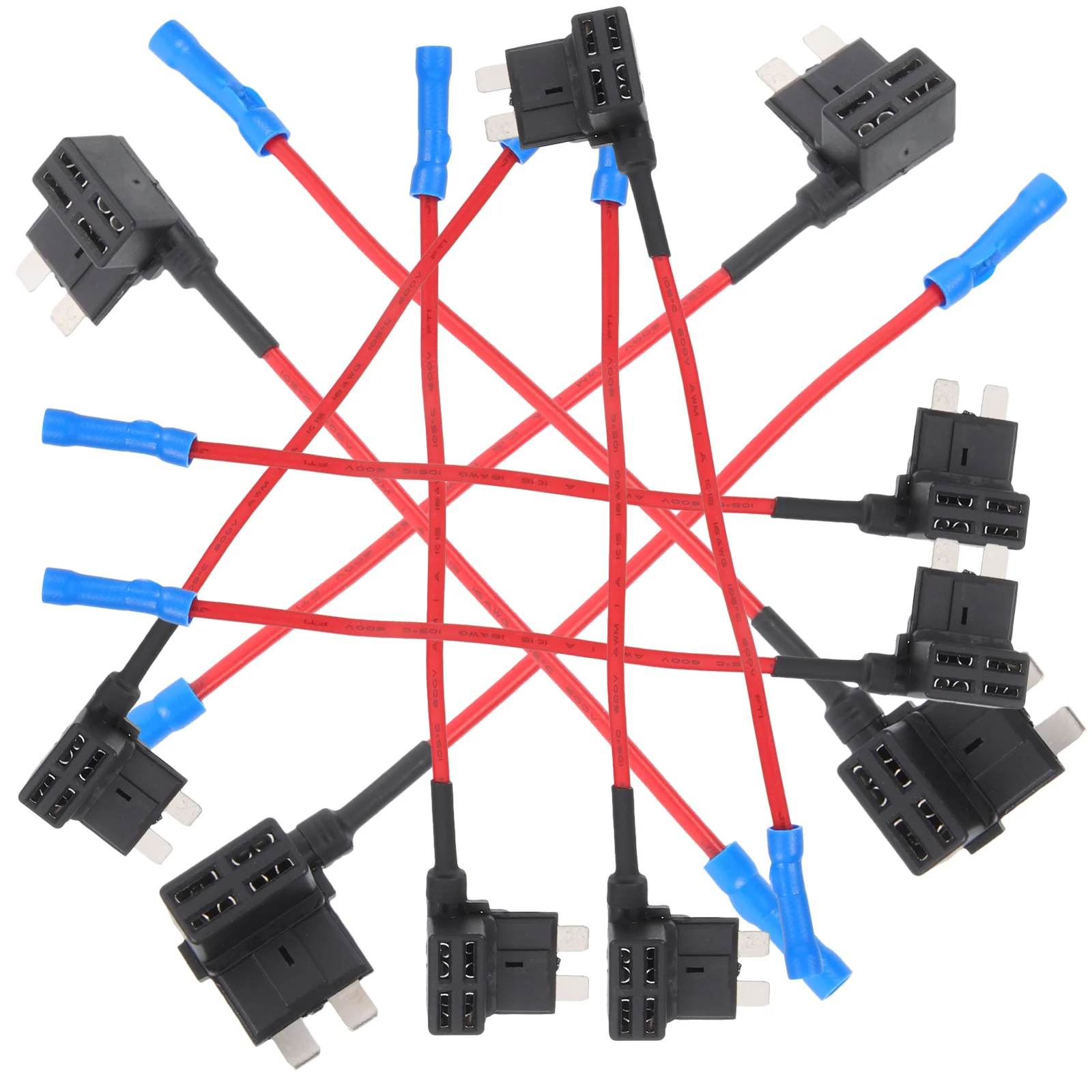 10 Pcs Electric Take-off Point Line Fuse Tap Adapter The Switch Standard Holder Kit Wire Plug Socket