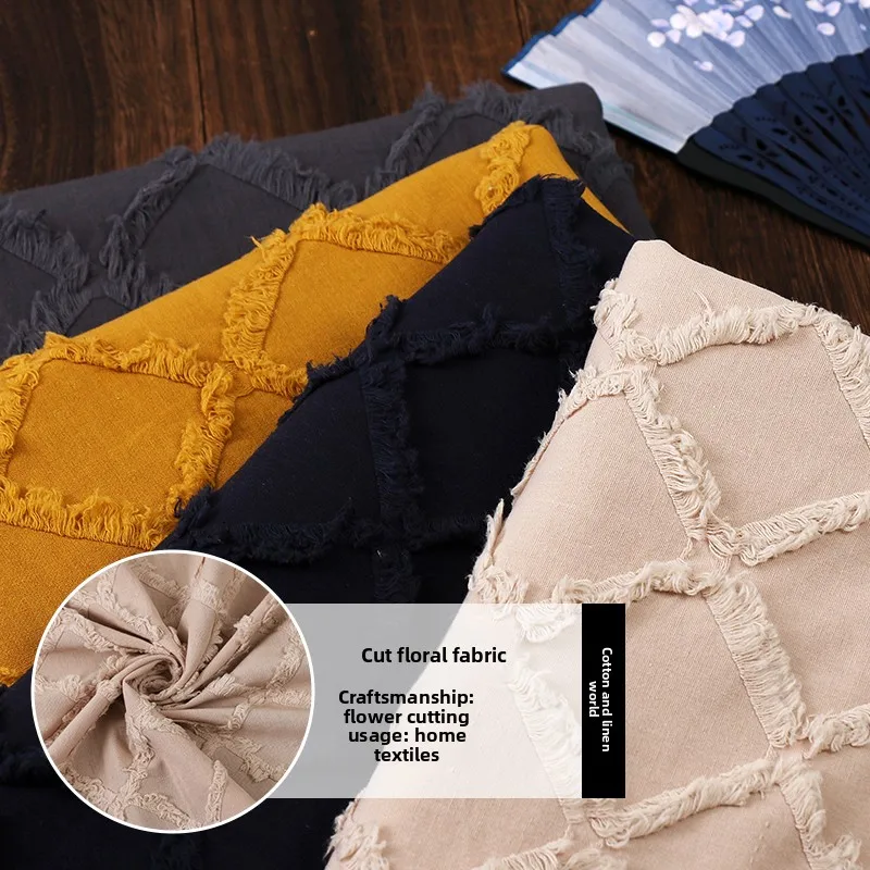 

Сетка в стиле ретро, льняная хлопчатобумажная ткань для верхней одежды, юбки, домашний текстиль, аксессуары для рукоделия, ткань для шитья своими руками на метр, материал