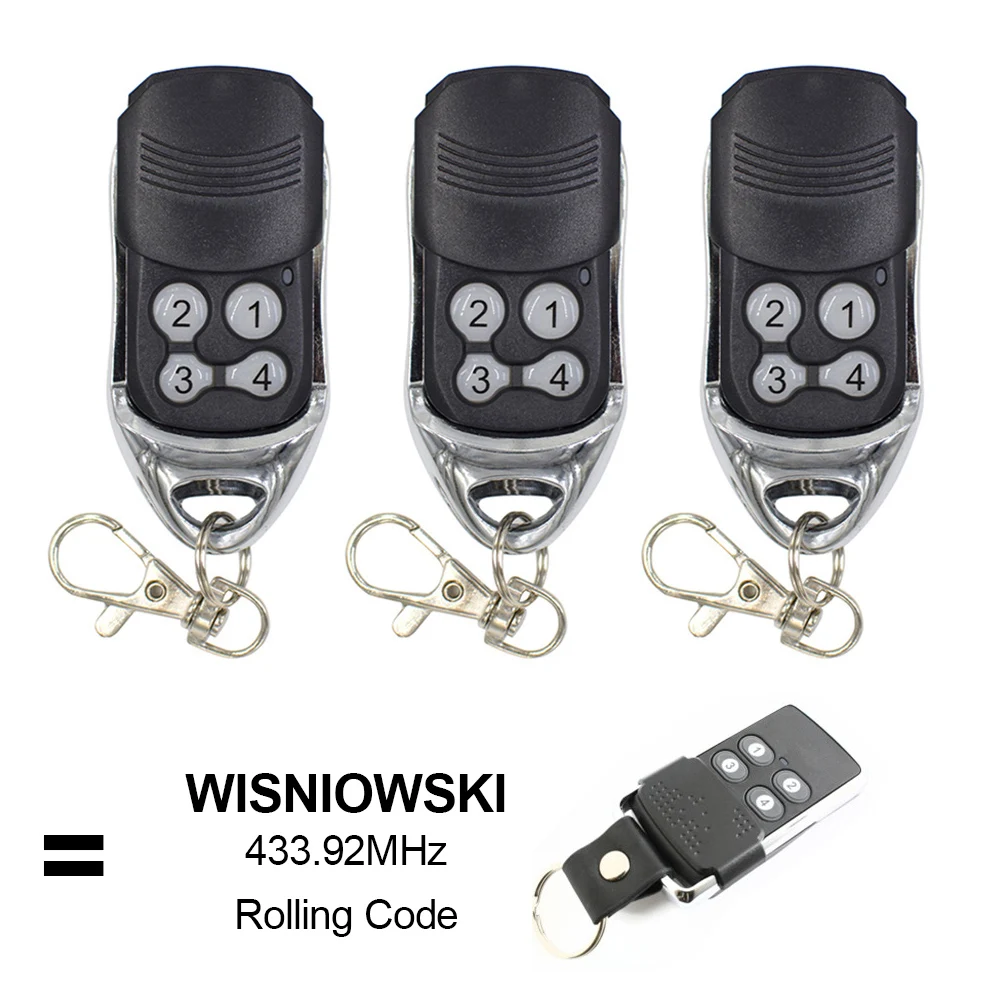 3pcs Wisniowski Garage Remote Control 433MHz Rolling Code Transmitter Gate Door Opener