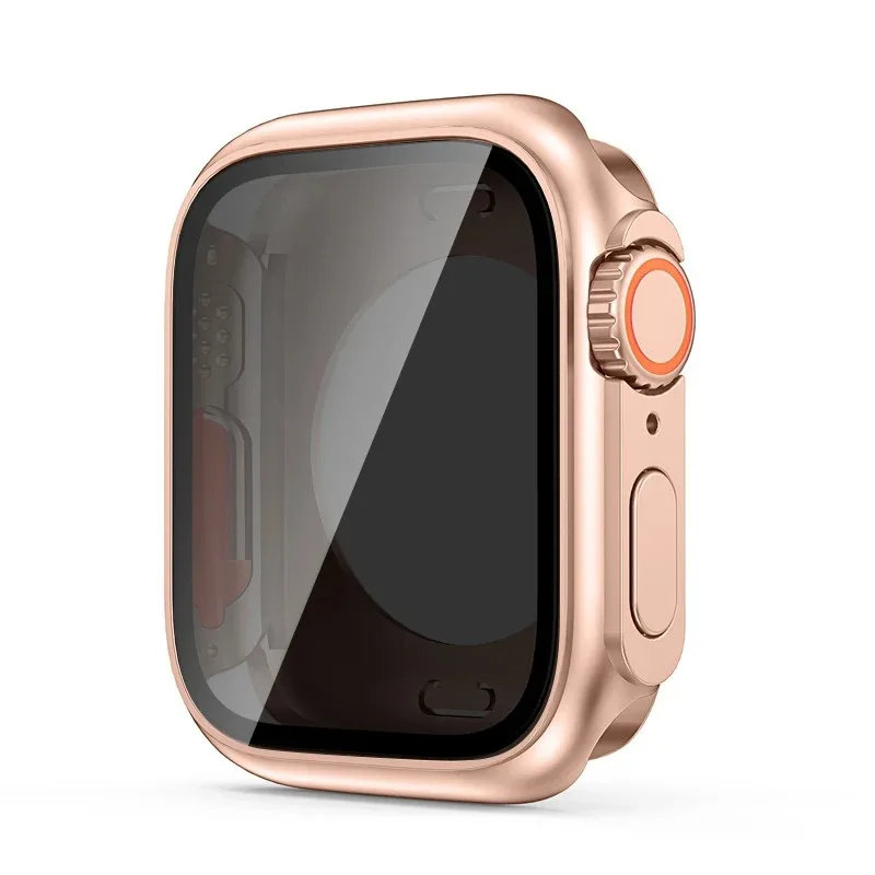 Displayschutzfolie für Apple Watch 46 mm, 44 mm, 45 mm, 40 mm, 41 mm, hartes PC-Gehäuse vorne und hinten, iWatch 10, 9, 8, 7, 6, Wechsel zu Ultra