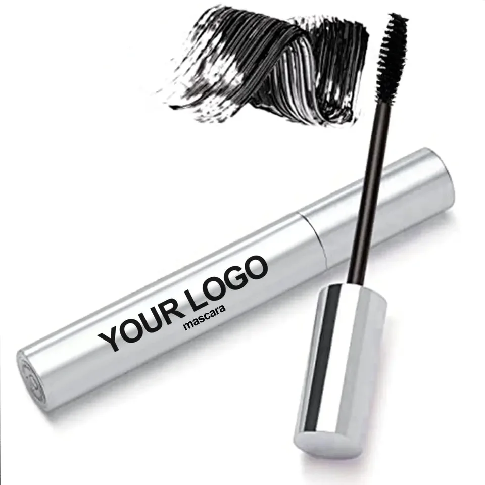 Mascara arricciante lungo Mascara in fibra di seta nera Mascara liquido impermeabile naturale a lunga durata