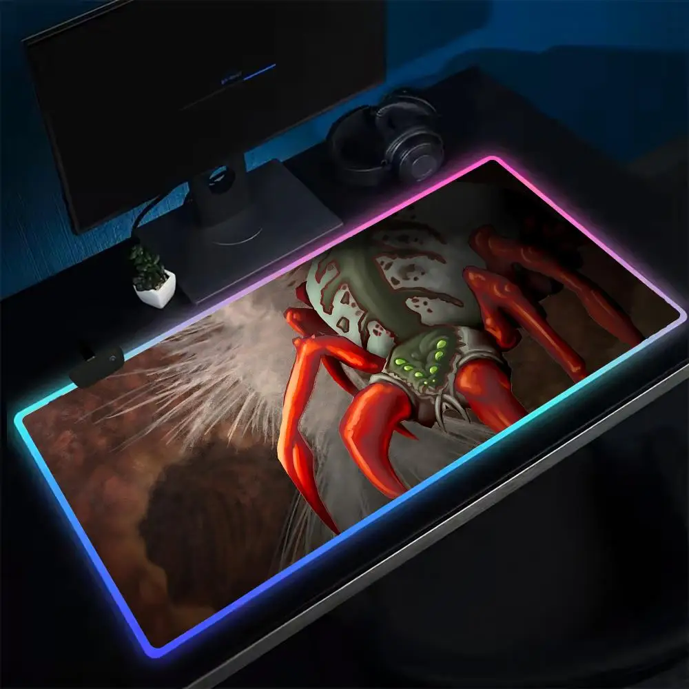 T-Tibia Mouse Pad Anime Gaming Mouse Pad LED Table Pads Backlit Rubber Desktop XXL Mousepad RGB Desk Mats