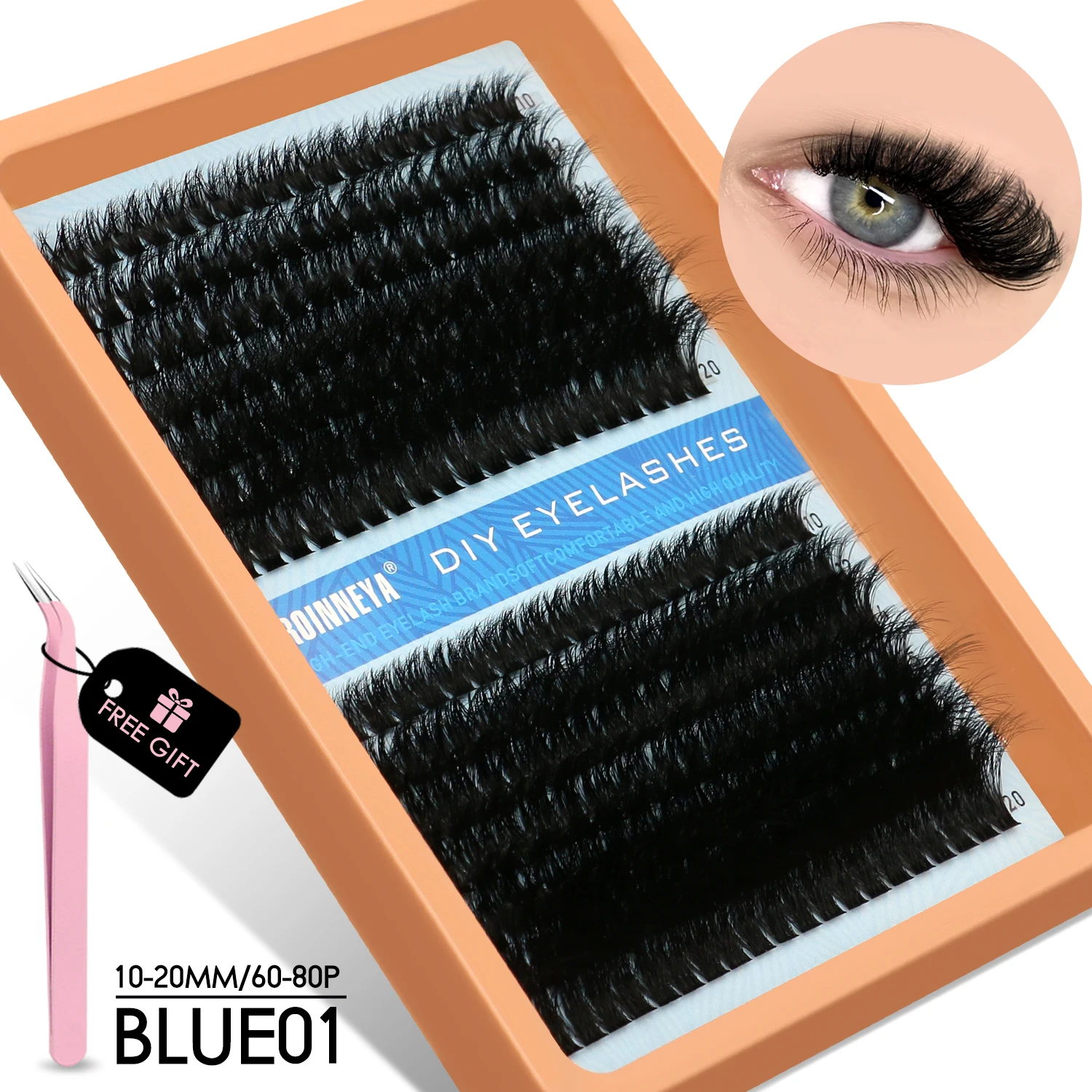 Cluster Lashes Kit, 15 Rows Mixed Volume Eyelashes