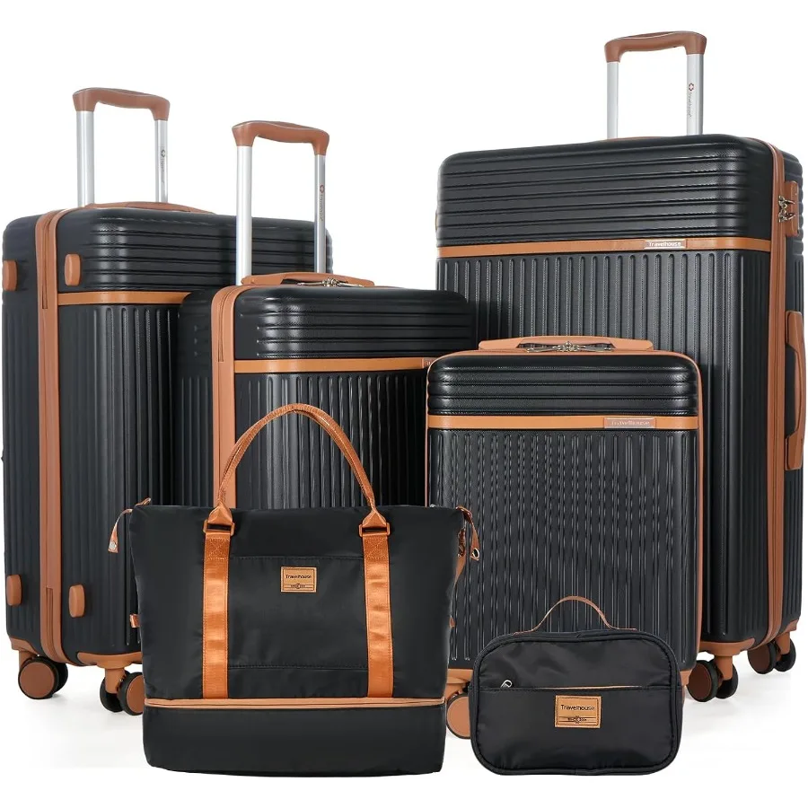6-Piece ABS+PC Hardside Luggage Set with Spinner Wheels