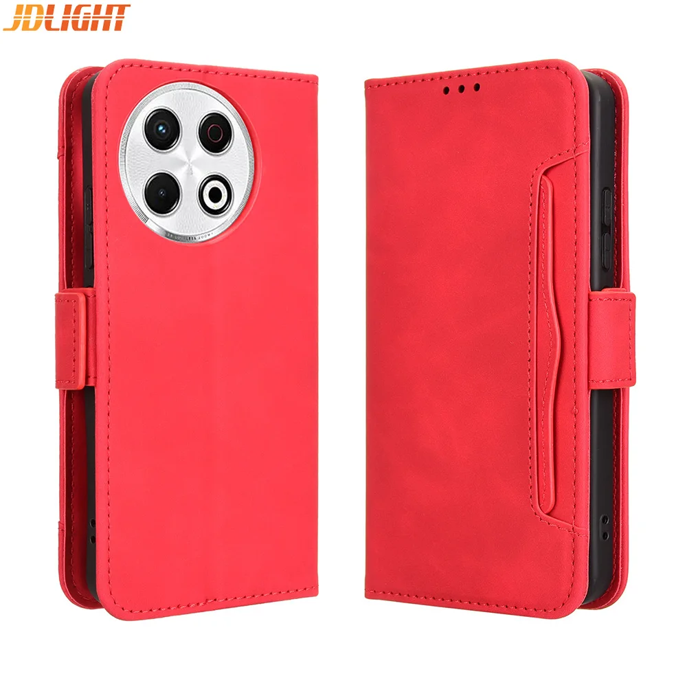 Leather Wallet Case for Tecno Spark 30 / 30 Pro 4G, Magnetic Book Flip Cover, Card Photo Holder, Luxury Mobile Phone Cases