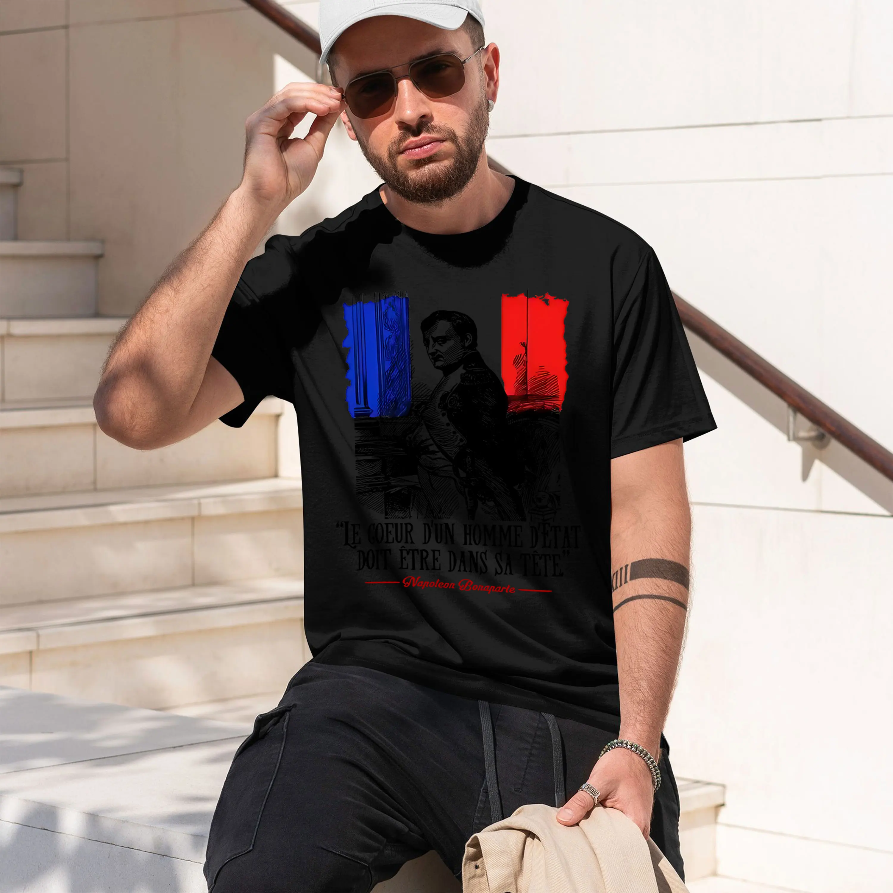 IE GOEUR DUN HOMME DETAT IT ETRE DANS SA TETE 2026 Nuevo modelo Camiseta de manga corta con cuello redondo para hombre, estilo clásico informal, varios colores
