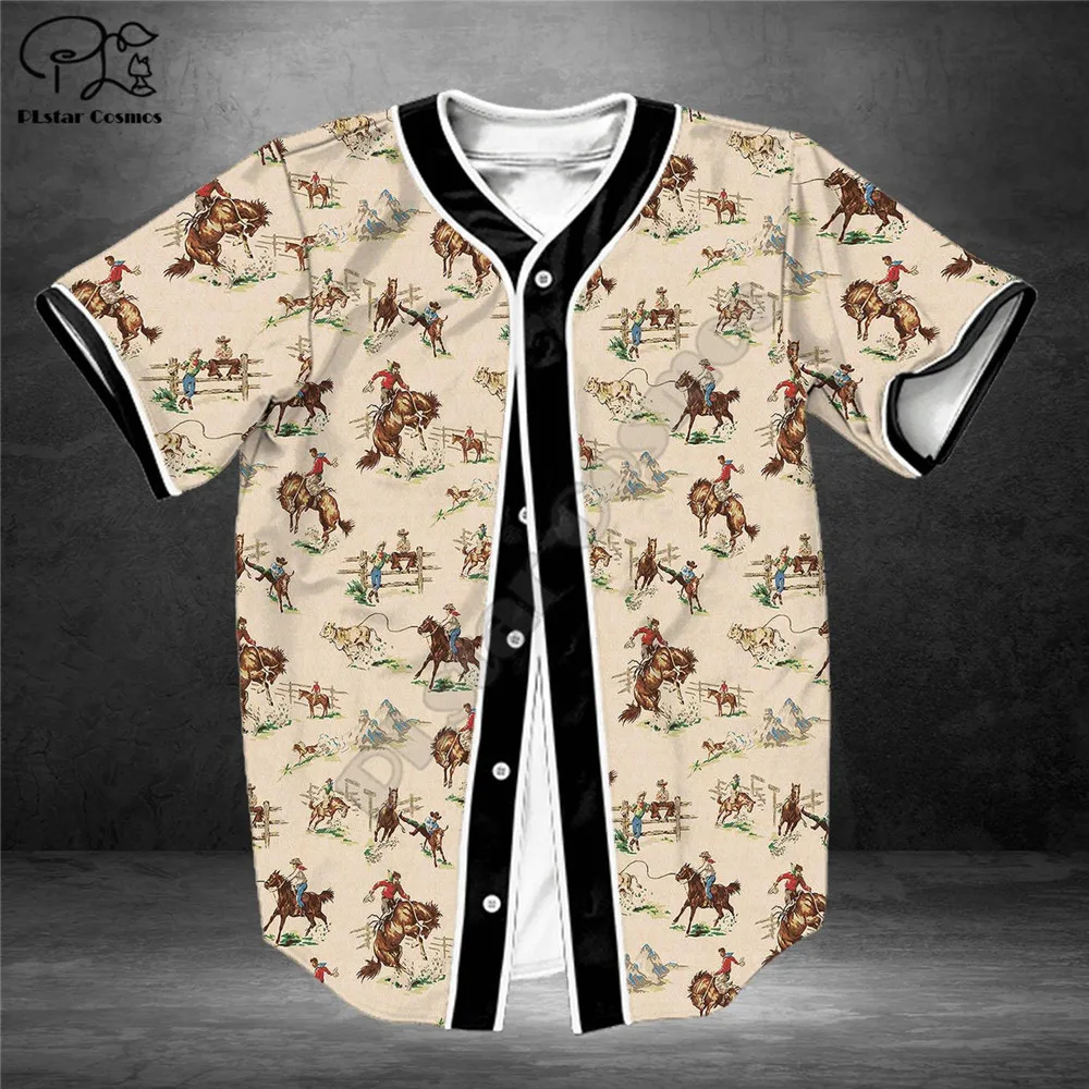 Maillot de Baseball imprimé en 3D, articles de Cowboy, motif Mandala, hauts hip hop