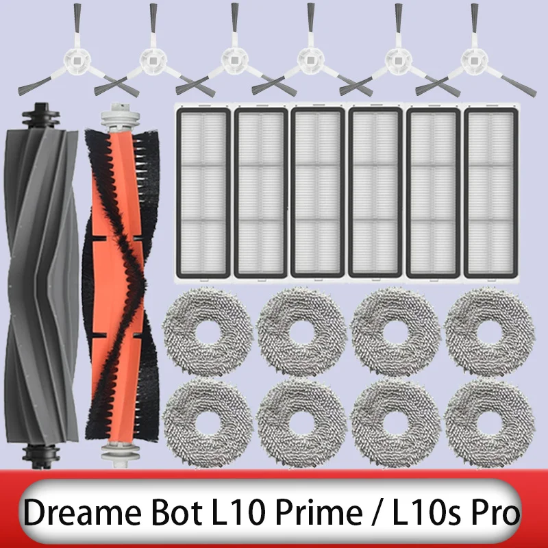 Dreame Bot L10 Prime / L10s Pro Vacuum Cleaner Main Roller Side Brush Hepa Filter Mop Cloths Rags Accessories