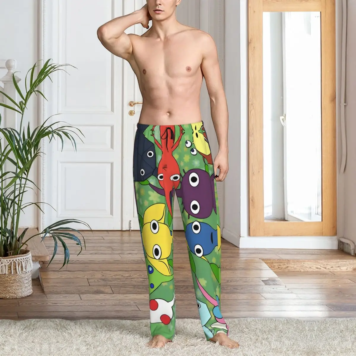 سروال بيجامة مطبوع حسب الطلب للرجال ملابس نوم مع جيوب #6