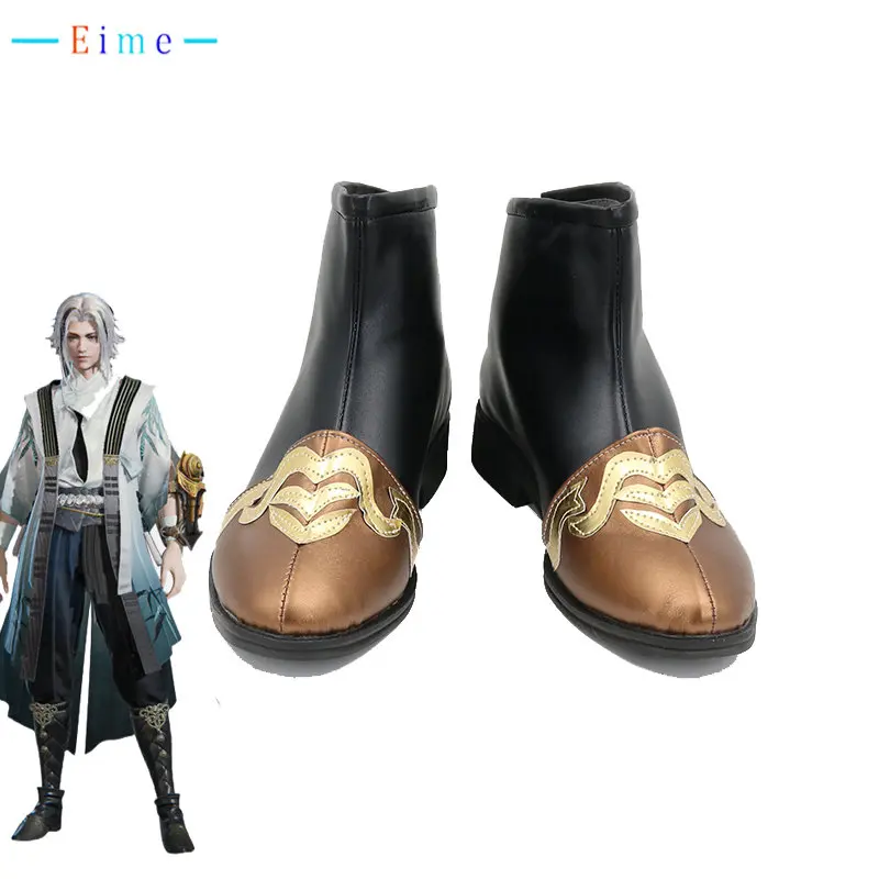 Game Naraka: Bladepoint Wu Chen Cosplay Shoes PU Leather Shoes Halloween Carnival Boots Cosplay Prop Custom Made