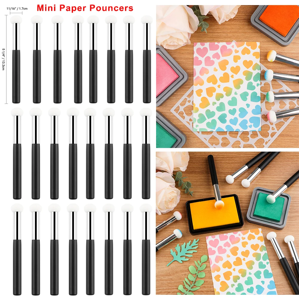 Bundle 5-20pcs Mini Paper Pouncers Ink Sponge Applicator For DIY Scrapbooking Easily Direct Inking On Intricate Crafts 2023 New