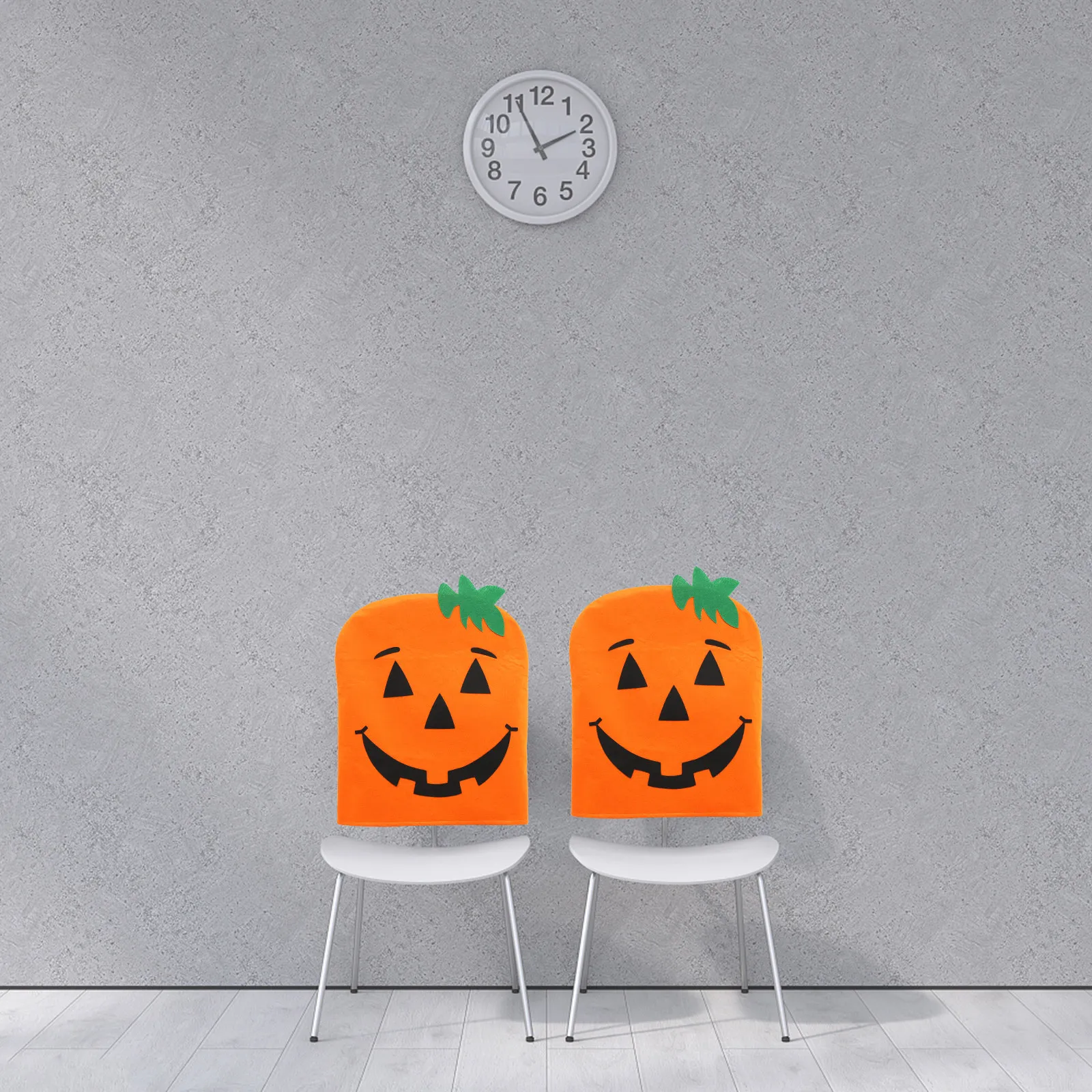 2Pcs Halloween Pumpkin Face Chair Covers Strong Practical Protector for Banquet Meeting Celebration Chair Cover