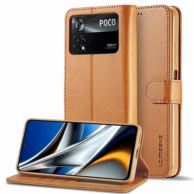 

Wallet Leather Case For Xiaomi Pocophone Poco X3 NFC Pro X4 M3 M4 F3 Magnetic Shockproof Flip Phone Cover For Poco X4 M4 Pro