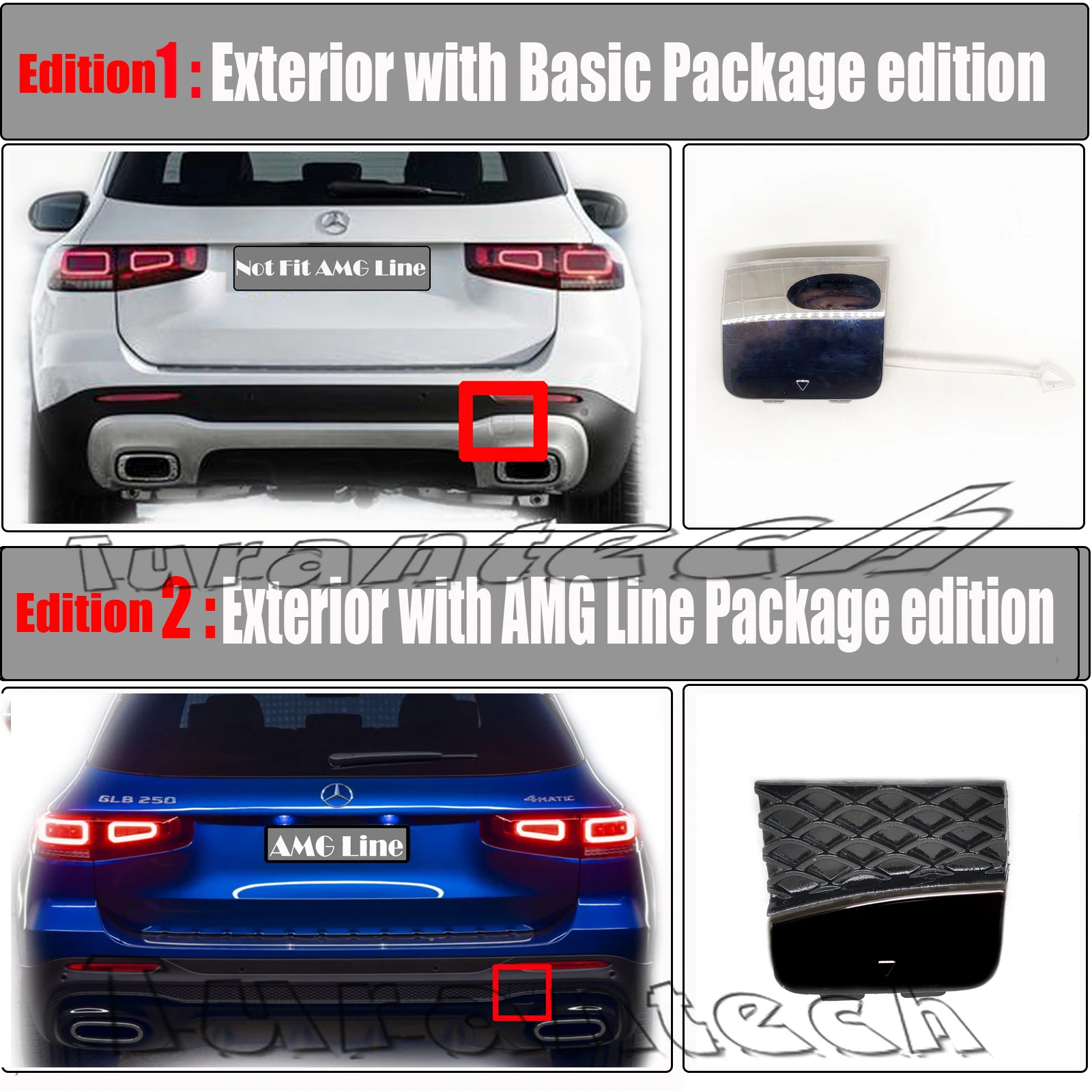 

Rear Tow Cover for 19-23 Mercedes Benz GLB W247 X247 GLB180 GLB200 GLB220 GLB250 GLB35 SUV Towing Eye hook Cap