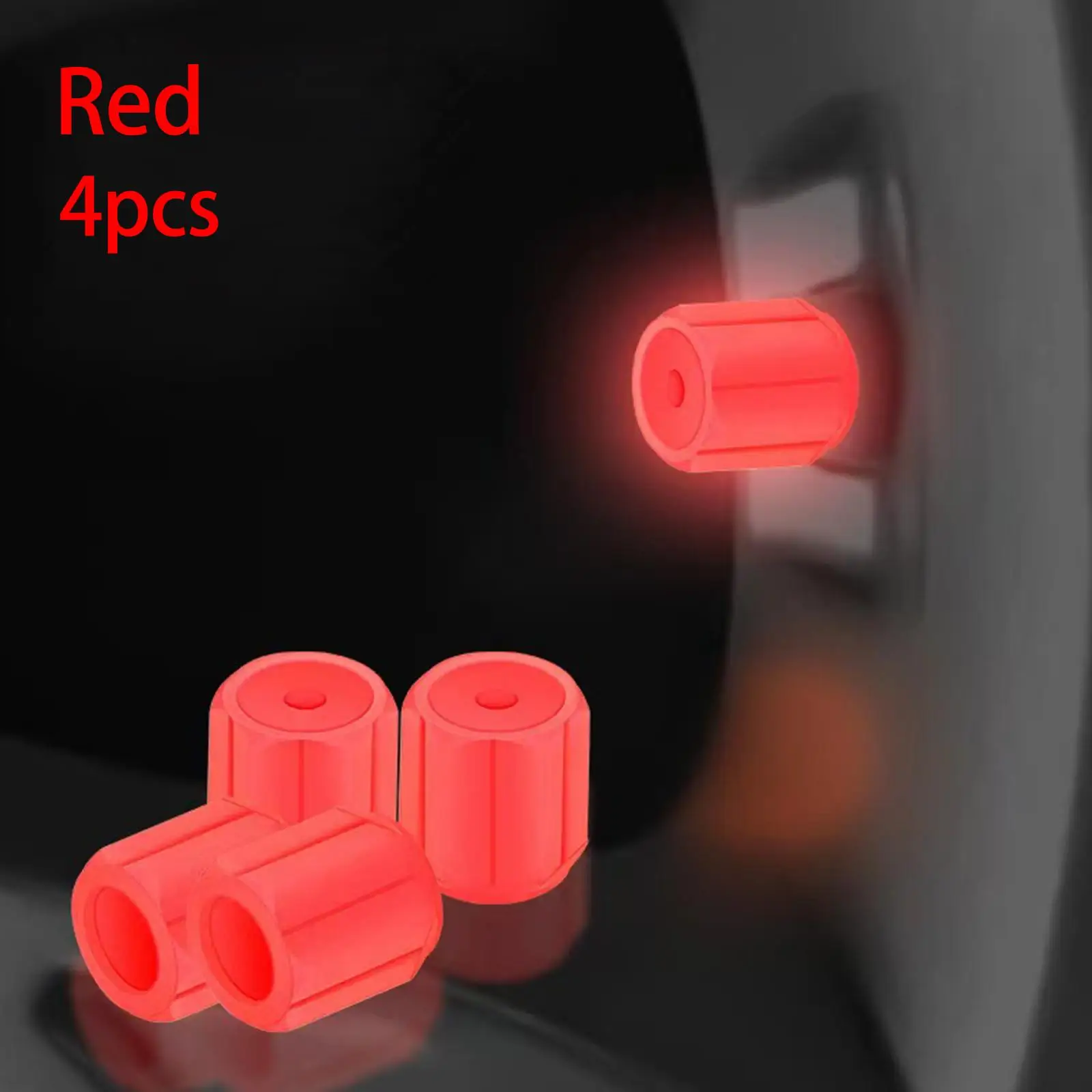 4 Stück fluoreszierende Reifenventilkappen, leuchtende Ventilkappen, im Dunkeln leuchtend, für Auto, Motorrad, Fahrrad, Radnabenabdeckung, Dekoration – Detail 26