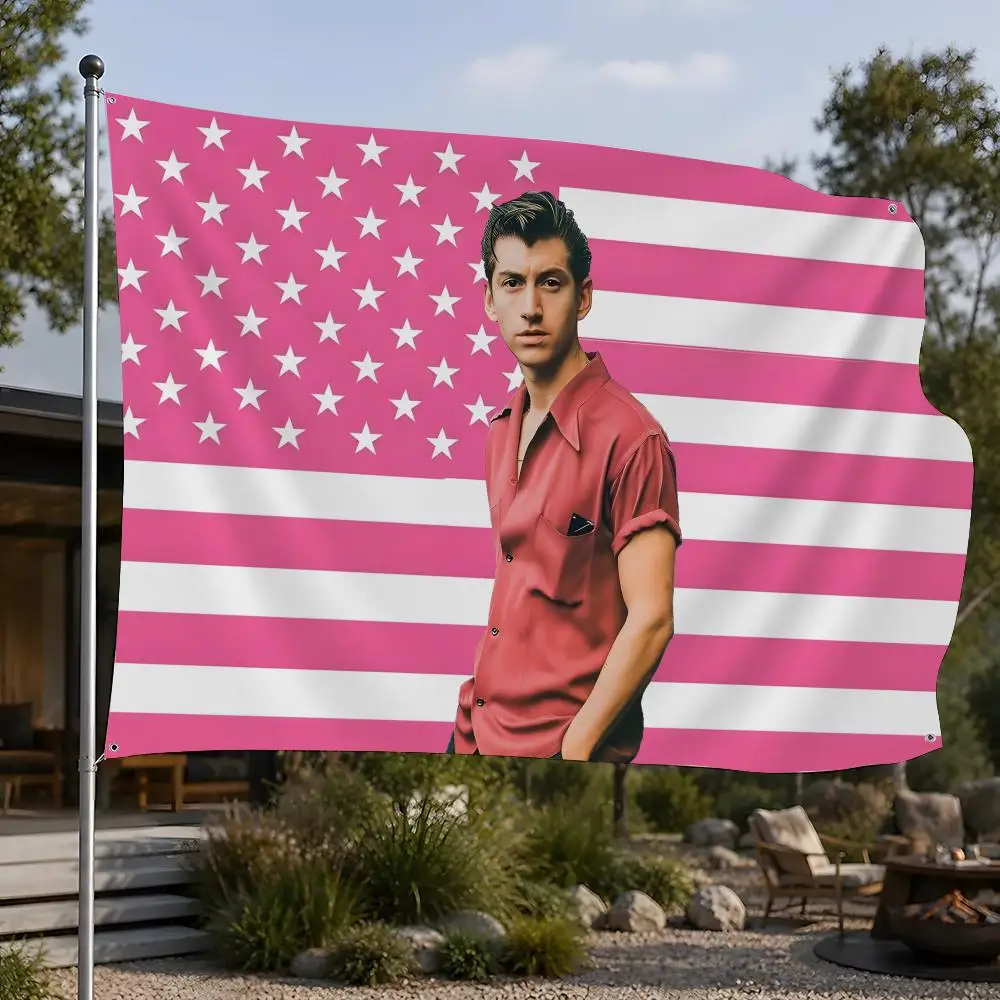 Singer Alex Turner – Arctic Monkeys Flags Flags Minimalist Fabric   Outdoor Garden Banner Hanging Sign for Shop Home Decor