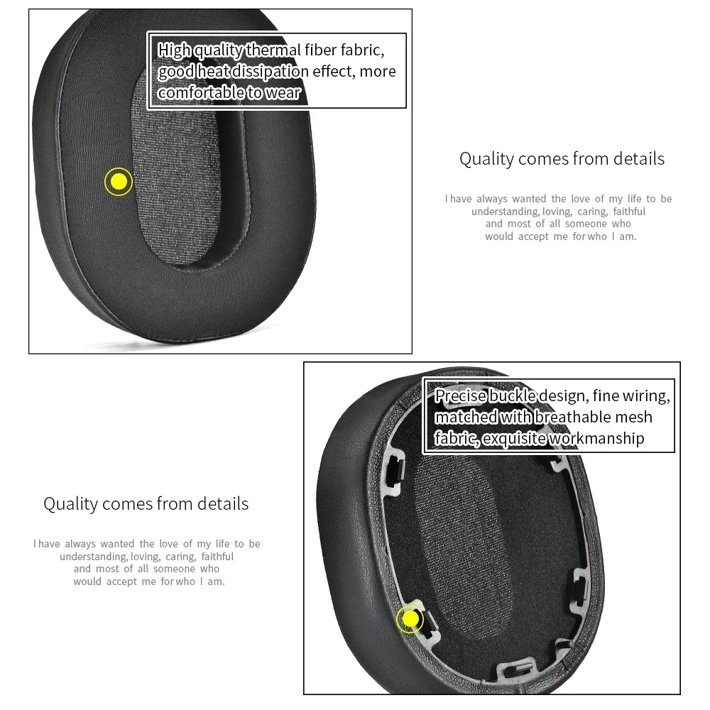 

Replacement Protein skin Earpads With plastic buckle for Sony INZONE H5 Headphones Earmuff Ear Cushion Pads