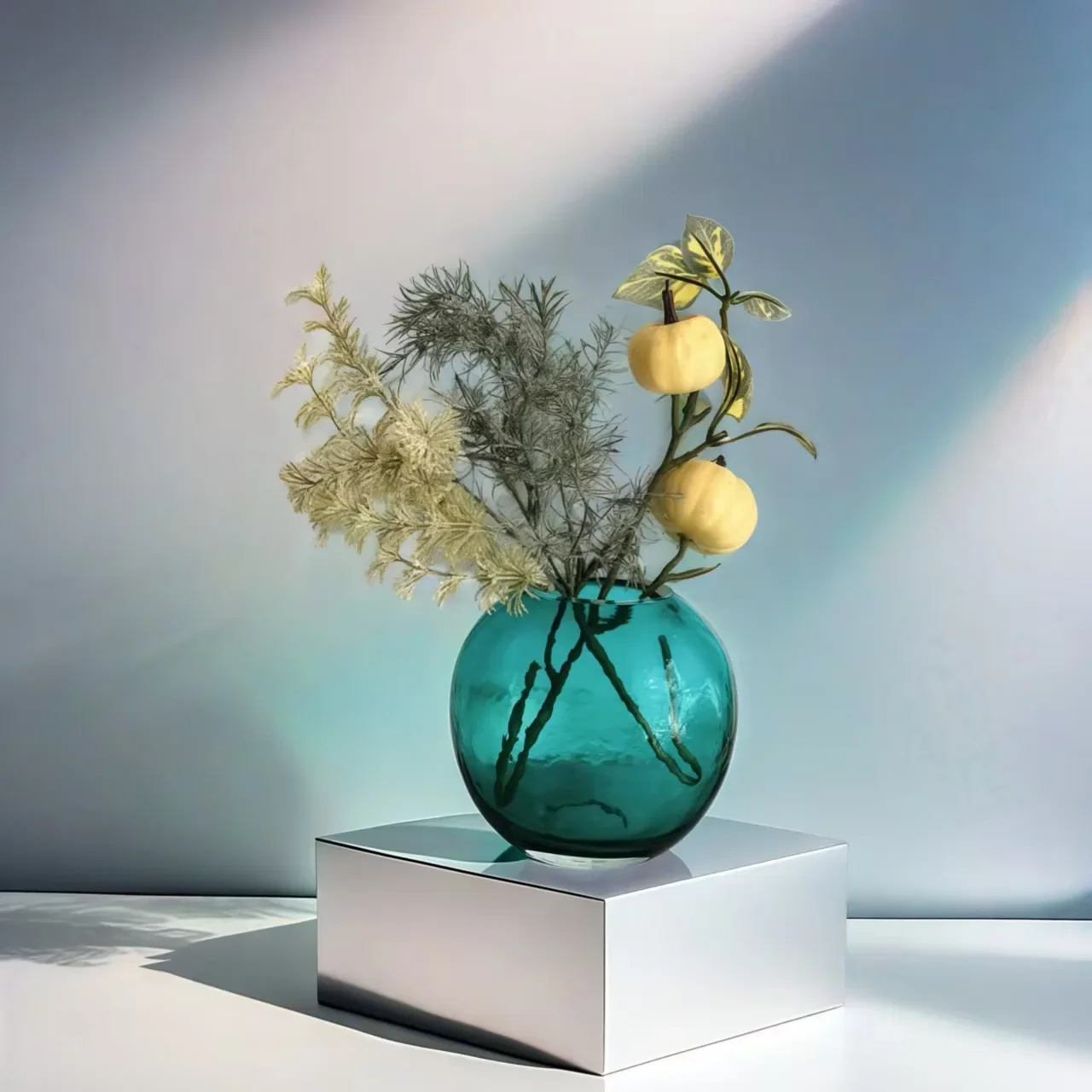 DSA-  Modern transparent thick-bottomed glass vase, model room living room dining table decorative flower ware