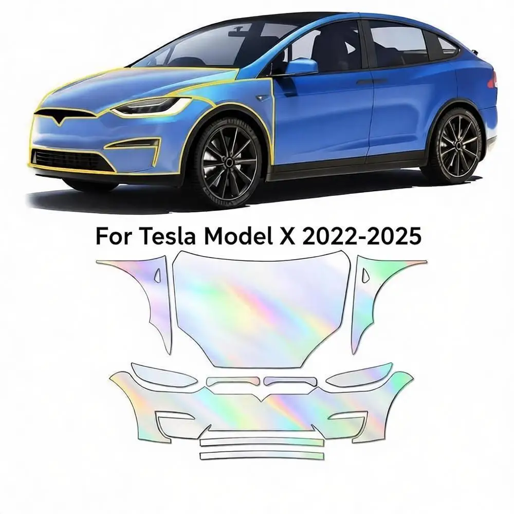 

For Tesla Model X 2022-2025 Matte And Clear Bra Pre-cut PPF Kit TPU Paint Protection Film Self-Healing Anti-Scratch Resistant