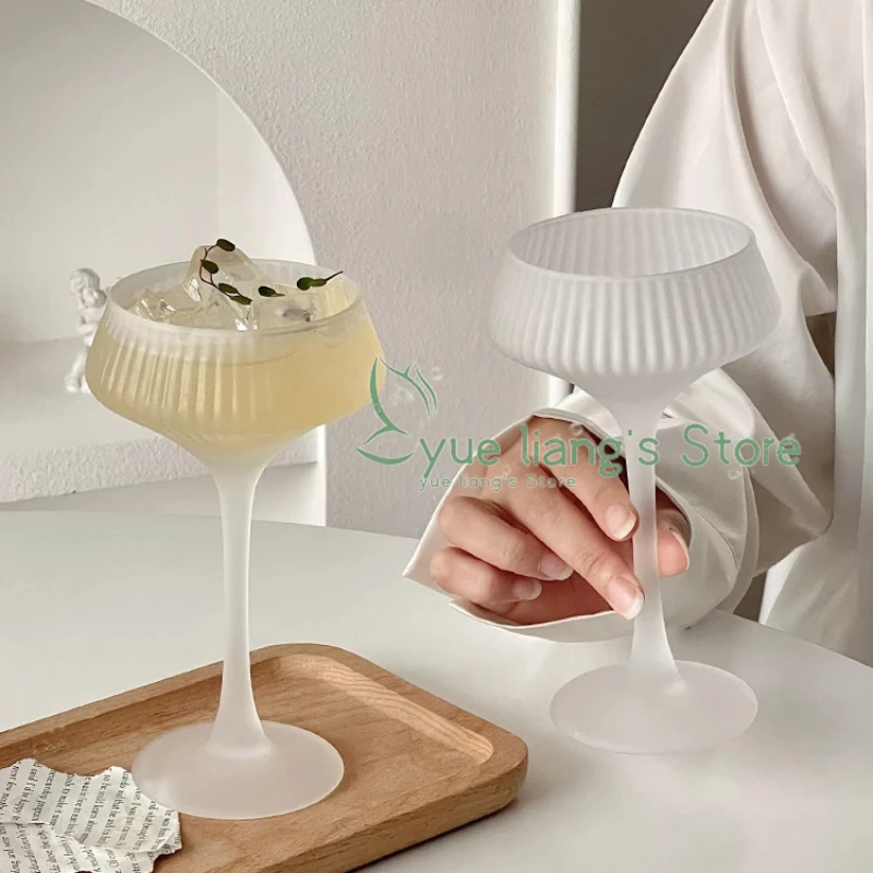 

Frosted Glass Goblet,Engraved Champagne Glasses Cup,Creative Cocktail Glasses Cups,Special Drink Cup,Bar Kitchen Tools
