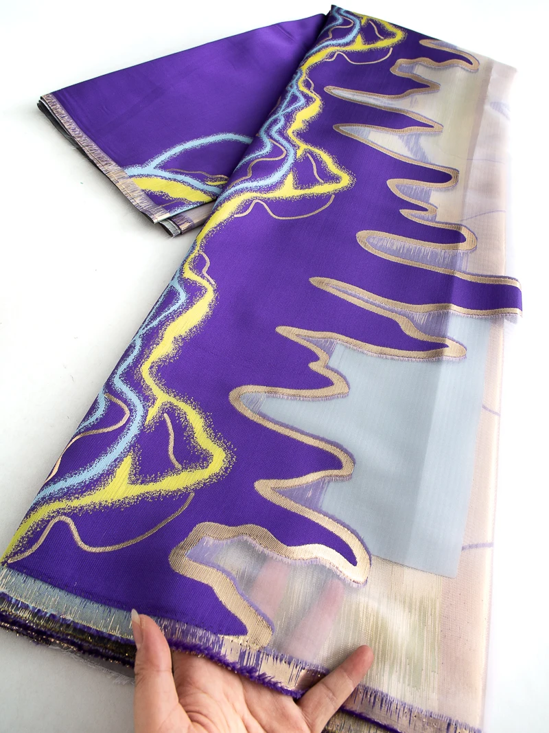 

Latest Nigerian Gild Brocade Jacquard Tull Lace Fabrics Damask Lace Fabrics Lace for Sewing Women Dress High Quality, 5Yard 4613