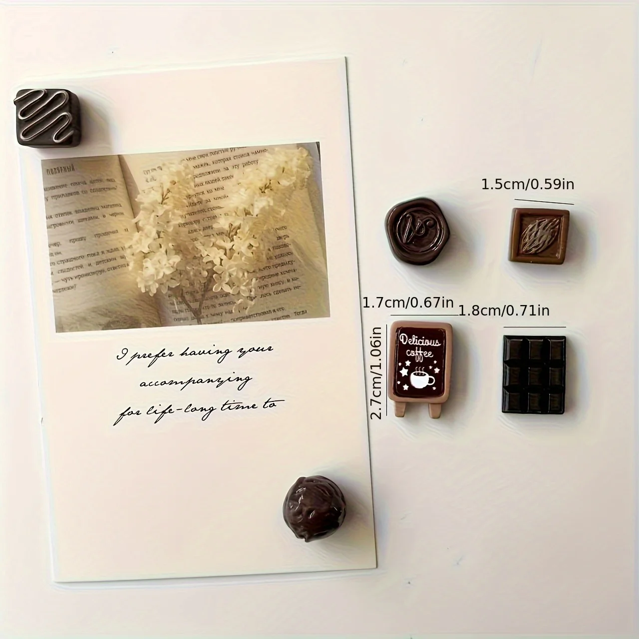 12Pcs Coffee Bean Resin Refrigerator Clings for Home Decoration - Magnetic Food Magnets
