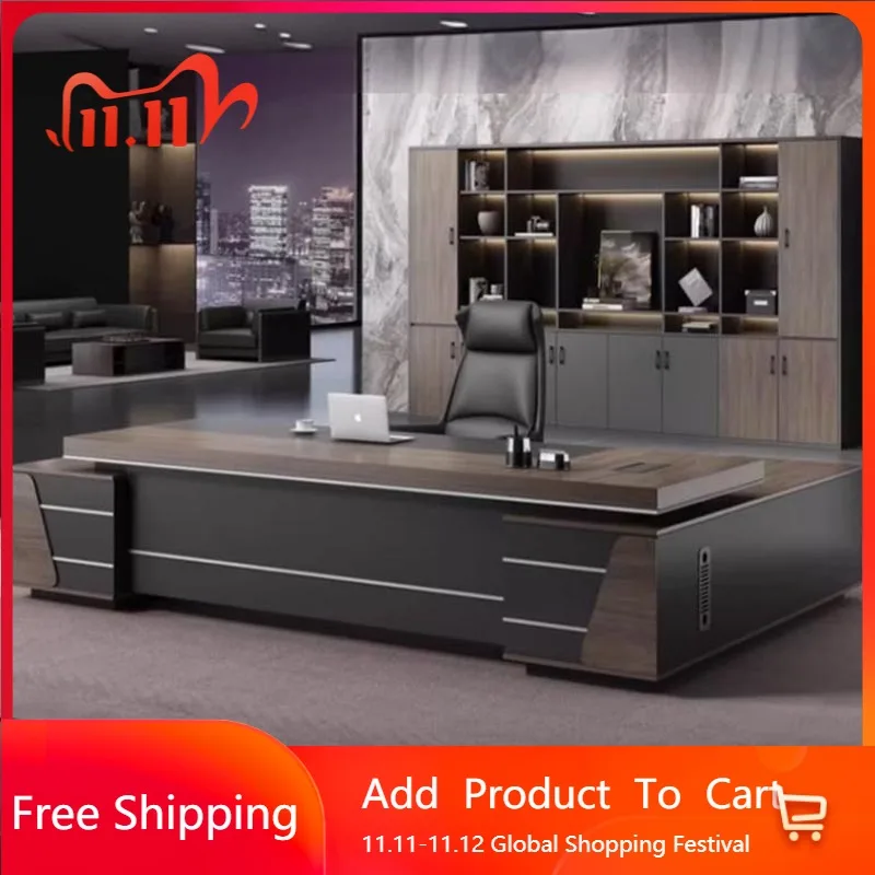 

Minimalist Wide Set Computer Table Base Large Modern Executive Wooden Computer Desks Organizers Meuble Bureau Hotel Furniture