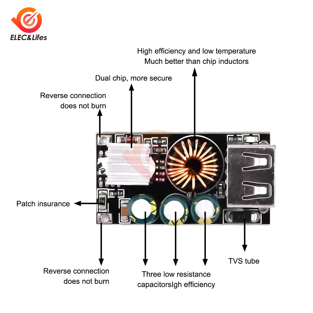 PD QC Mobile Phone Charging Board Fast Charger Car DIY Modification Module DC Voltage Reduction DC10-30V To 5V 3A/9V 2A/12V 1.5A