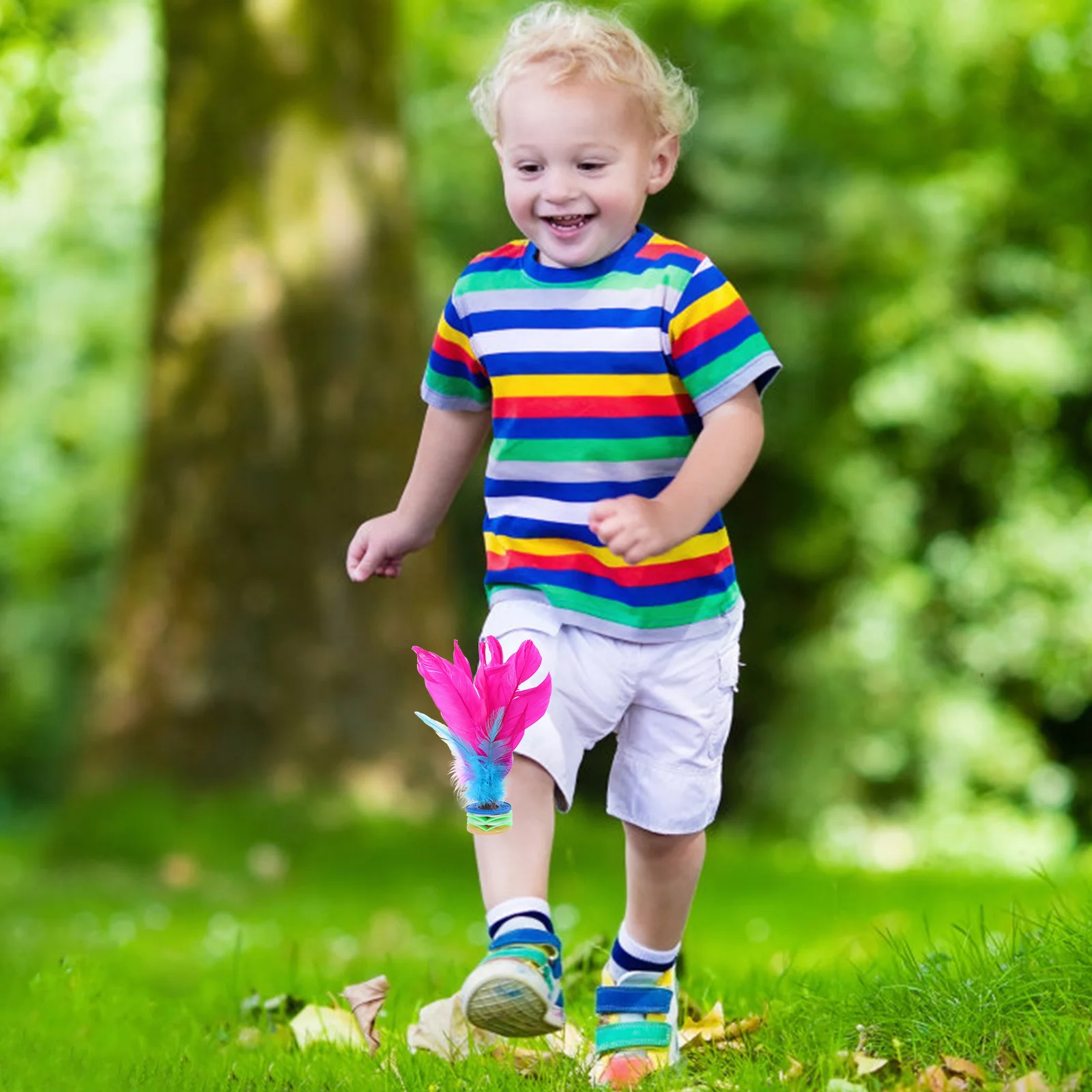 

Vaguelly 2pcs Handmade Chinese Jianzi Kick Shuttlecock Rosy Plume Kids Students Coordination Equipment