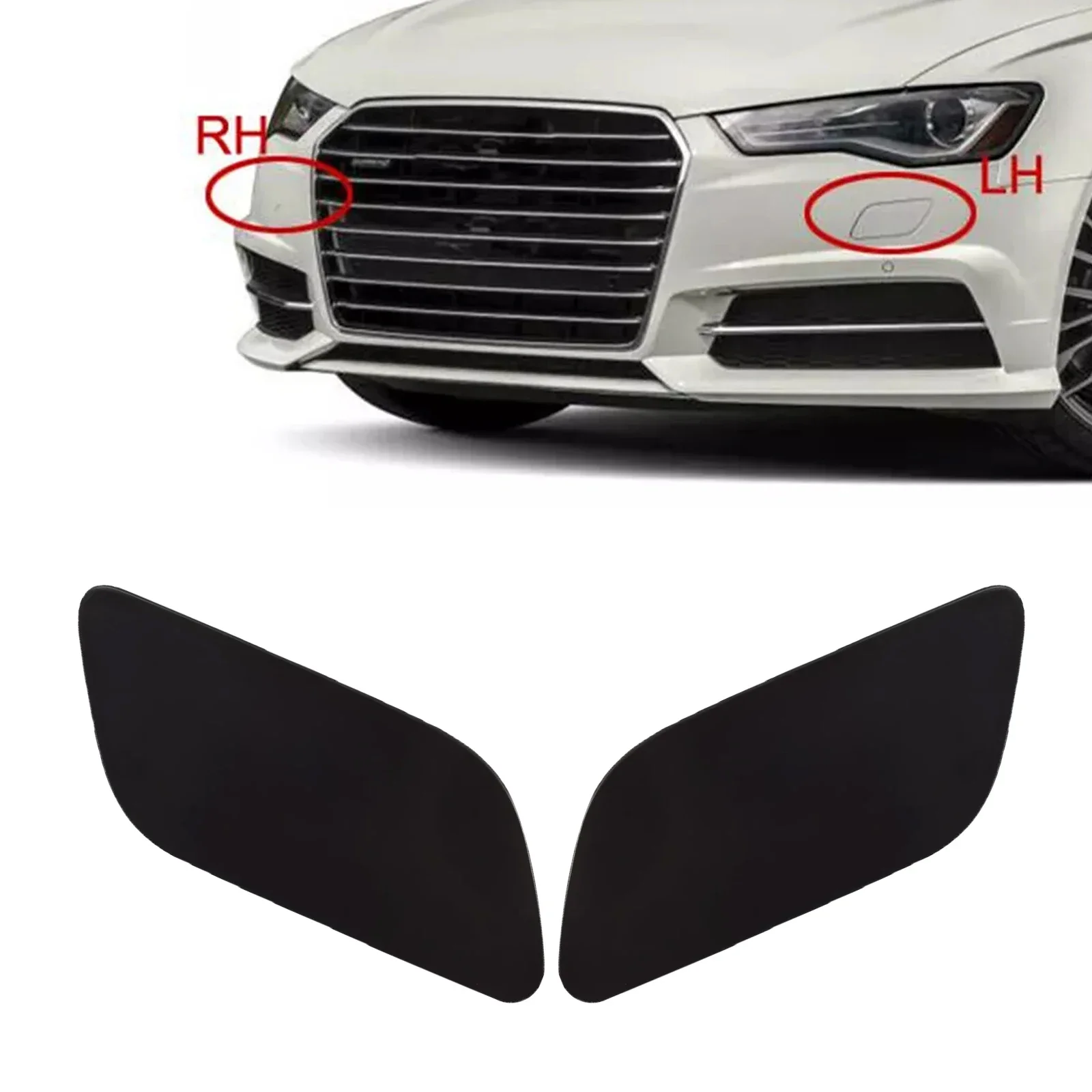 

2pcs Car Headlight Washer Cover Left & Right Unpainted Headlight Washer Cover For A6 For C7 2012-2017 Car Accessories