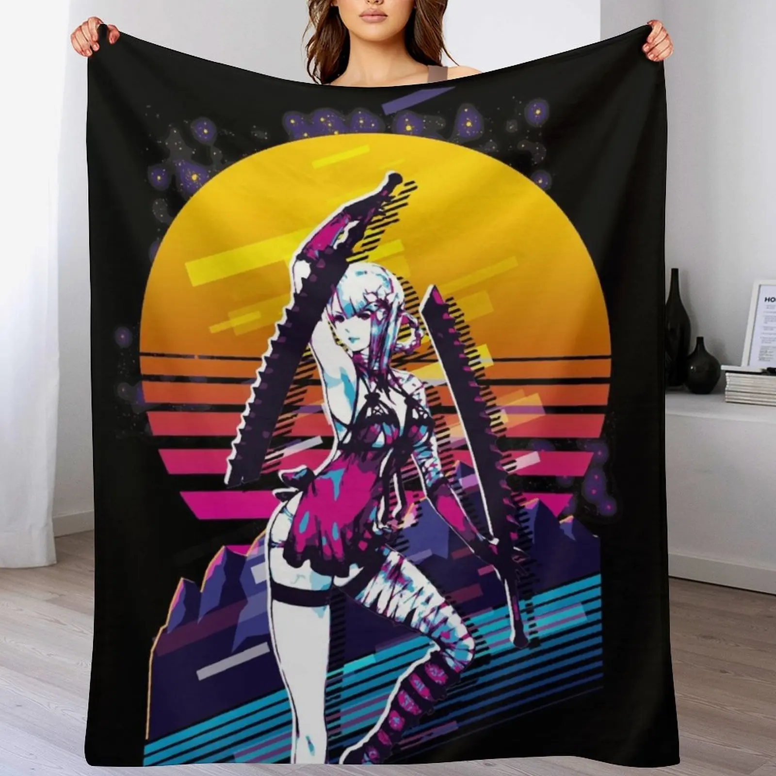 NieR Replicant - Kaine *80s retro* Throw Blanket Flannel christmas decoration Decorative Sofa Blankets