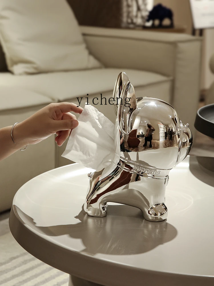 

ZYA Tissue Box Light Luxury Modern Ornament Coffee Table Tissue Box High-end Living Room TV Decoration
