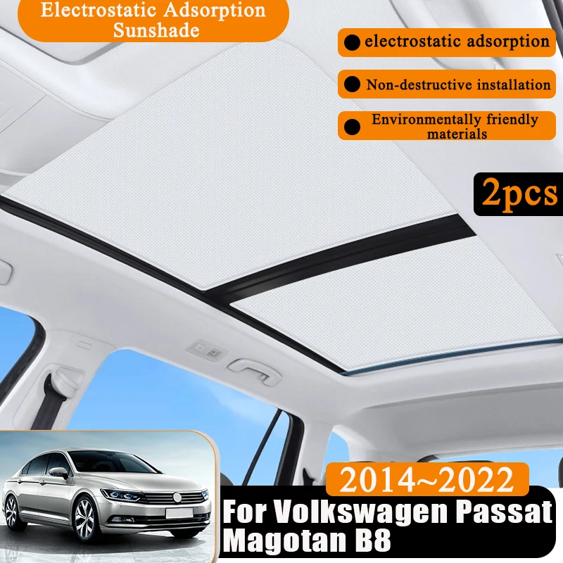 

For Volkswagen Passat Magotan B8 2014~2022 Car Roof Sunshade Accessories Electrostatic Adsorption Skylight Blind Shading Parts