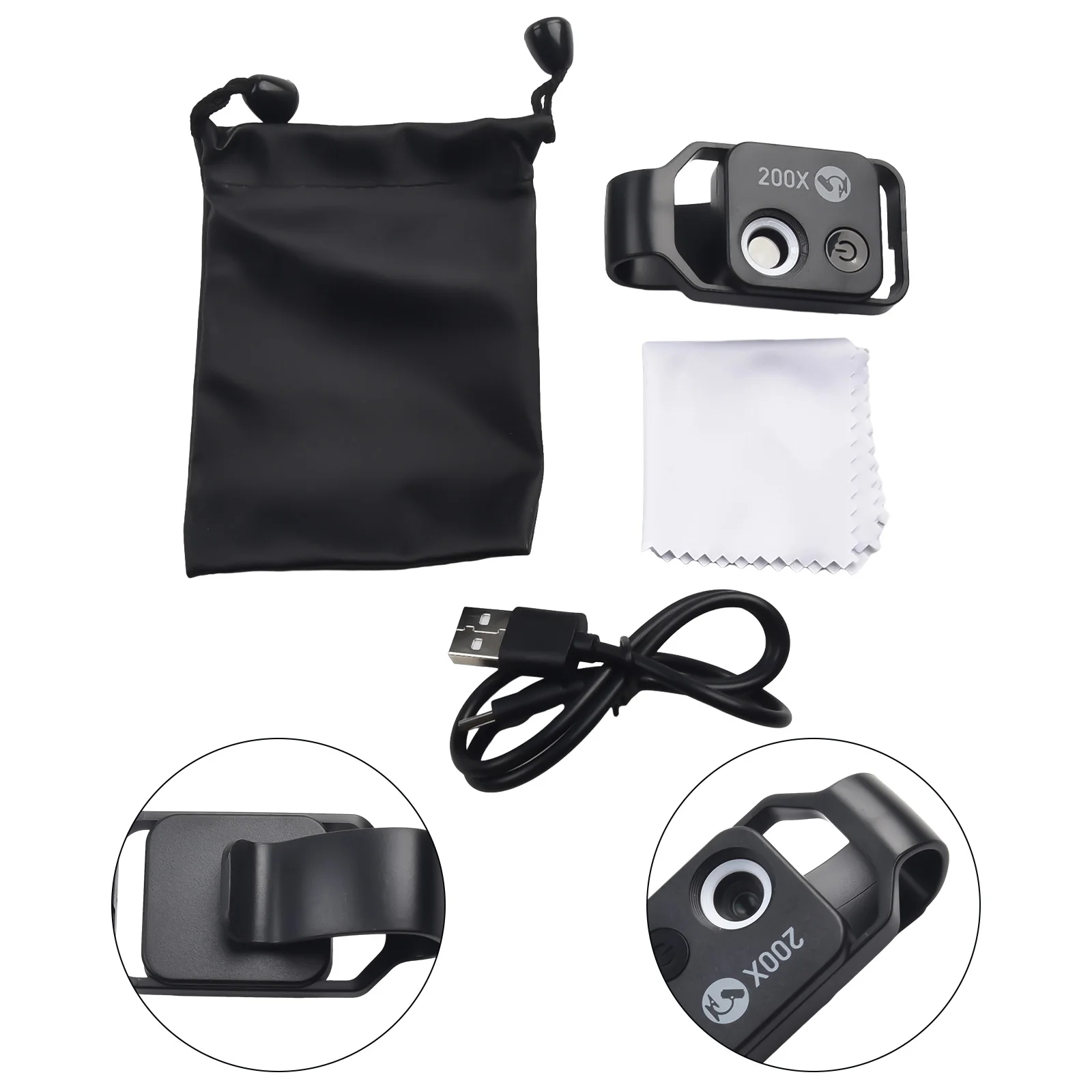 

For Smartphones Jewelry Magnifying Lens Observation No APP Required USB Plug-in Charging Built-in Lithium Battery