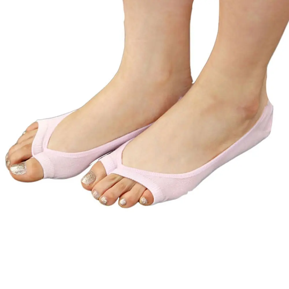 und sommerlicher Stil, weiche Baumwolle, rutschfeste Knöchel-Peep-Toe-Strumpfwaren, offene Zehen-Stealth-Socken, Bootssocken, rutschfeste Socken, niedrig geschnittene Socken