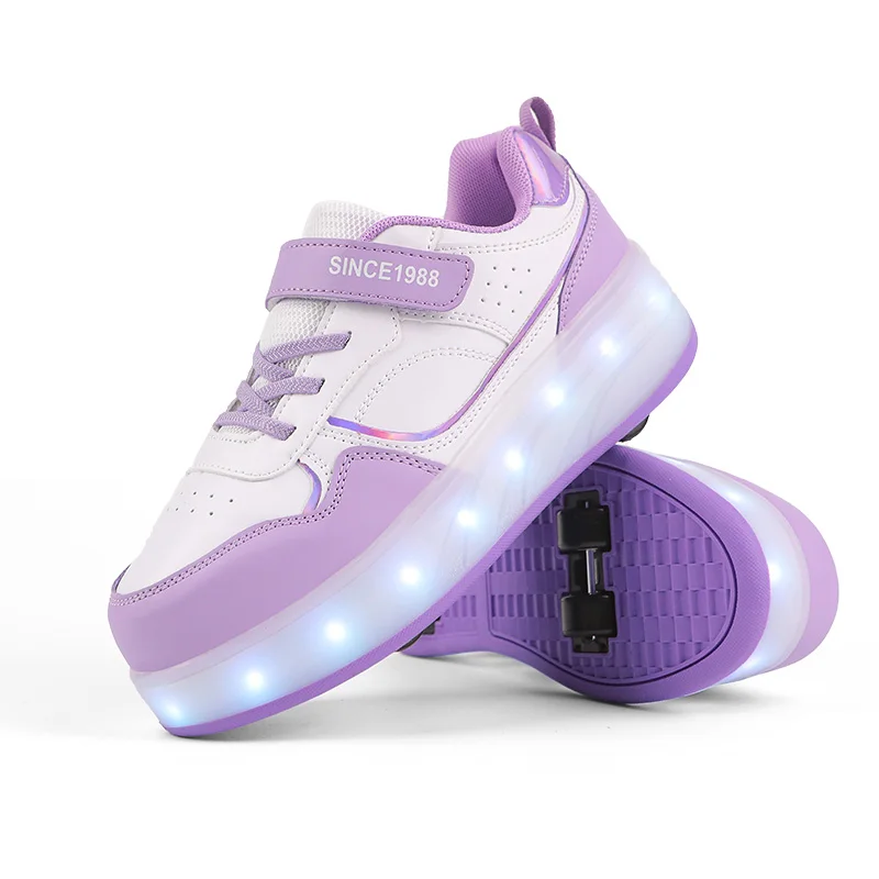 Kids Roller Skates Shoes Girls Automatic Invisible Four Wheels Flying Shoes Boys Girls Sneakers